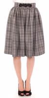 Gray Checkered Wool Shorts Skirt 1