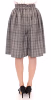 Gray Checkered Wool Shorts Skirt 3