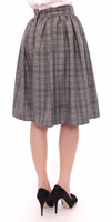 Gray Checkered Wool Shorts Skirt 4