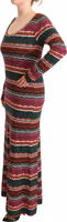 Multicolor Stripe Wool Knitted Maxi Sheath Dress 2