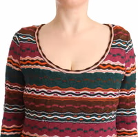 Multicolor Stripe Wool Knitted Maxi Sheath Dress 4