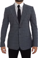 Blue Checkered Slim Fit Blazer Jacket 1