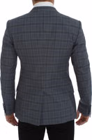 Blue Checkered Slim Fit Blazer Jacket 3