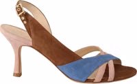 Multicolor Suede Leather Slingback Heels Sandals Shoes 1