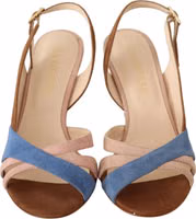 Multicolor Suede Leather Slingback Heels Sandals Shoes 5