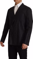 Black Polka Dotted Cotton Blazer Jacket 2