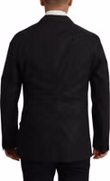 Black Polka Dotted Cotton Blazer Jacket 3