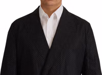 Black Polka Dotted Cotton Blazer Jacket 4
