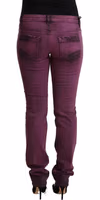 Purple Cotton Stretch Slim Fit Denim Jeans 3