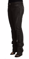 Black Cotton Mid Waist Skinny Pants 2