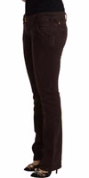 Brown Cotton Stretch Low Waist Slim Fit Denim Jeans 2