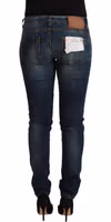 Blue Washed Cotton Slim Fit Denim Low Waist Jeans 3