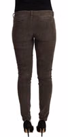 Brown Cotton Slim Fit Denim Low Waist Jeans 3