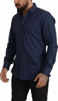 Blue Cotton MARTINI Slim Fit Dress Shirt 4