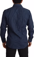 Blue Cotton MARTINI Slim Fit Dress Shirt 5