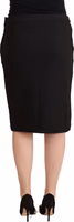 Black Straight Pencil Cut Knee Length Skirt 3