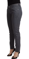 Gray Cotton Low Waist Skinny Denim Jeans 2