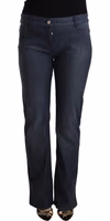 Dark Blue Cotton Straight Denim Jeans 1
