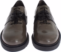 Gray Brown Leather Laceups Shoes 1