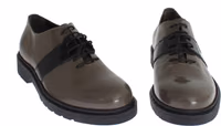 Gray Brown Leather Laceups Shoes 2