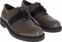Gray Brown Leather Laceups Shoes 3