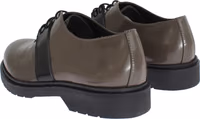 Gray Brown Leather Laceups Shoes 4