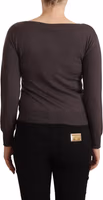 Brown Wool Sequined Long Sleeves Pullover Sweater 3