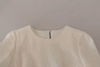 White Jaquard Midi Floral Sheath Brocade Dress 2