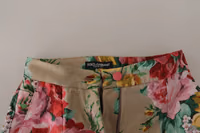 Beige Floral Dress Formal High Waist Pants 1