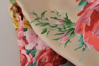 Beige Floral Dress Formal High Waist Pants 4