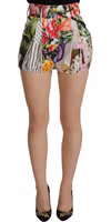 Multicolor High Waist Hot Pants Shorts 4