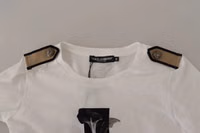 White Black Roses Crewneck Cotton  T-shirt 3