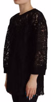 Black Floral Lace Pullover Sicily Blouse 1