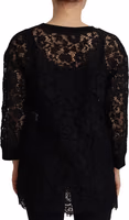 Black Floral Lace Pullover Sicily Blouse 2
