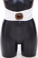 White Crystal Brass Wide Waist Runway Belt 1