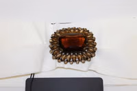 White Crystal Brass Wide Waist Runway Belt 3