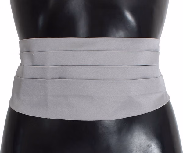 Gray Waist Belt Silk Cummerbund