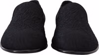 Black Floral Jacquard Slippers Loafers Shoes 3