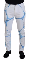 White Blue Denim Cotton Jeans Stretch Skinny Fit Pant 2