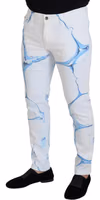 White Blue Denim Cotton Jeans Stretch Skinny Fit Pant 3