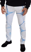 White Blue Denim Cotton Jeans Stretch Skinny Fit Pant 5