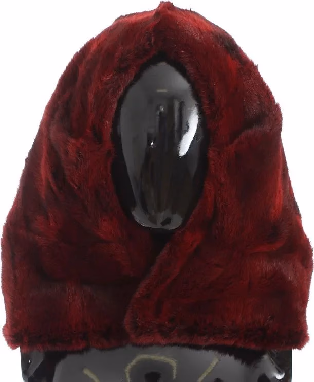 Bordeaux Hamster Fur Crochet Hood Scarf Hat