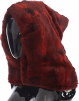 Bordeaux Hamster Fur Crochet Hood Scarf Hat 2