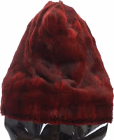 Bordeaux Hamster Fur Crochet Hood Scarf Hat 3