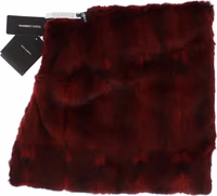 Bordeaux Hamster Fur Crochet Hood Scarf Hat 5