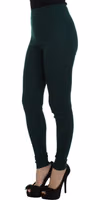 Green Cashmere Stretch Tights Pants 2