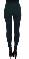 Green Cashmere Stretch Tights Pants 3