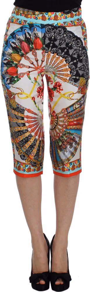 Multicolor Majolica Sicily Silk Pants