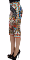 Multicolor Majolica Sicily Silk Pants 2