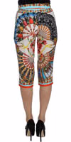 Multicolor Majolica Sicily Silk Pants 3